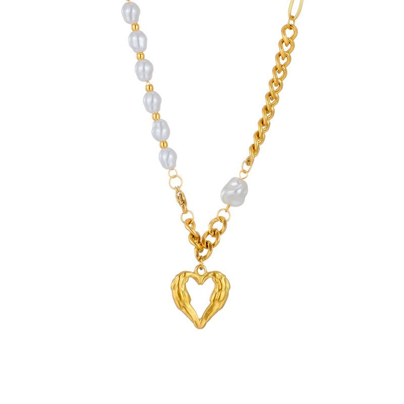 FASHION HEART-SHAPED PEARL NECKLACE