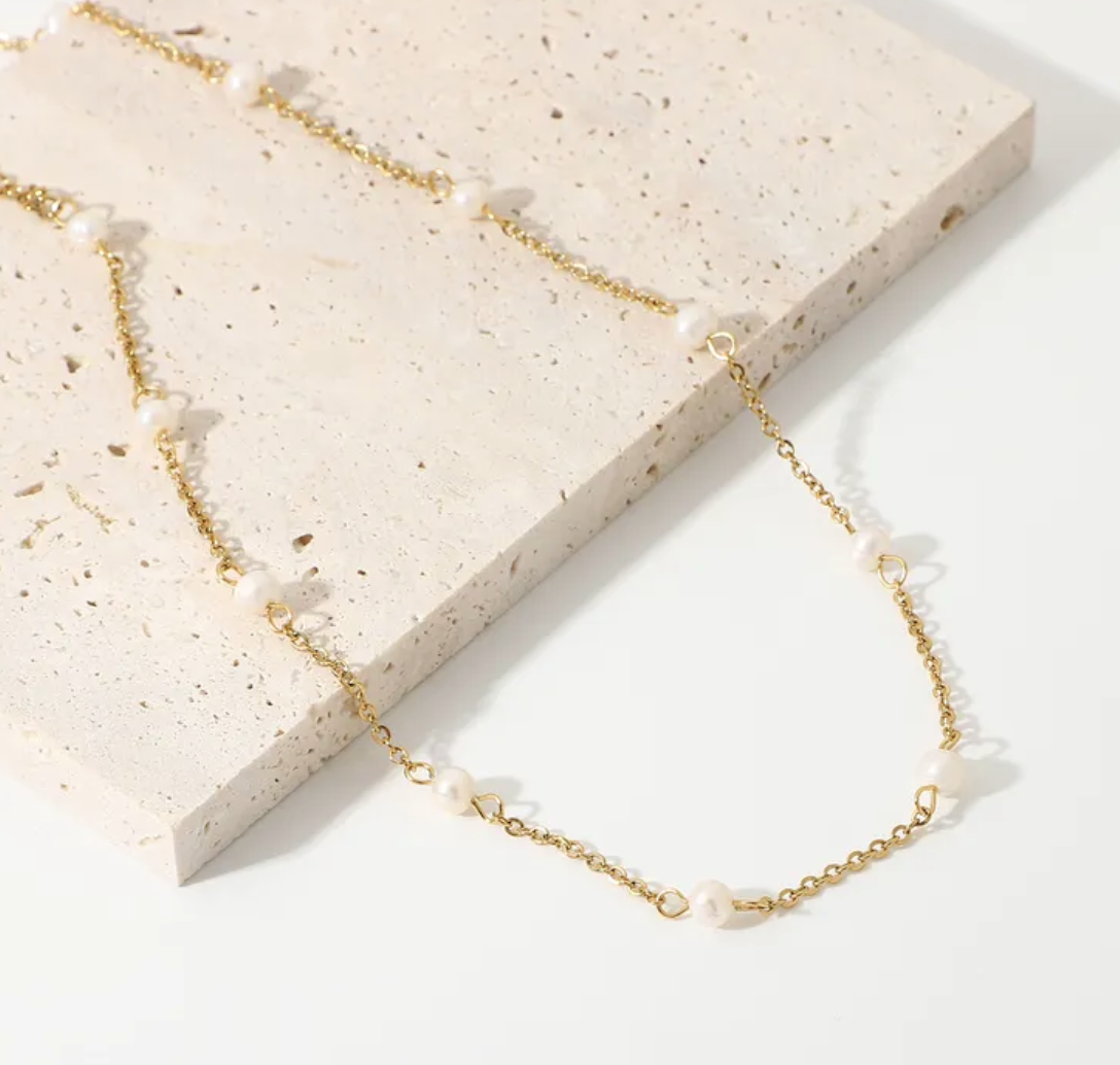ELEGANT PEARL CHAIN NECKLACE