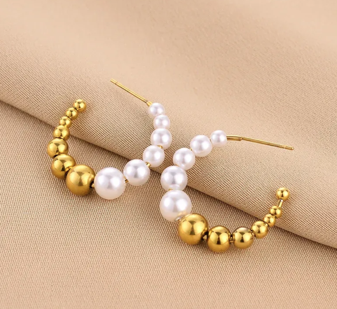 C-SHAPE COMBINE EARRINGS