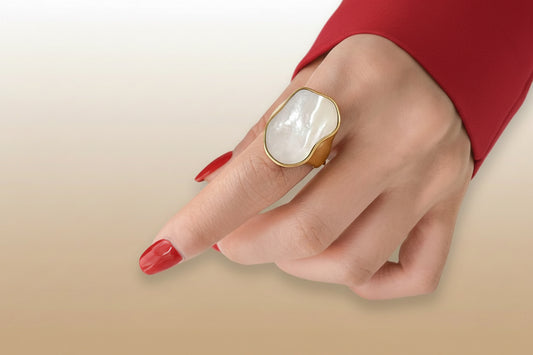 Luna Pearl Statement Ring