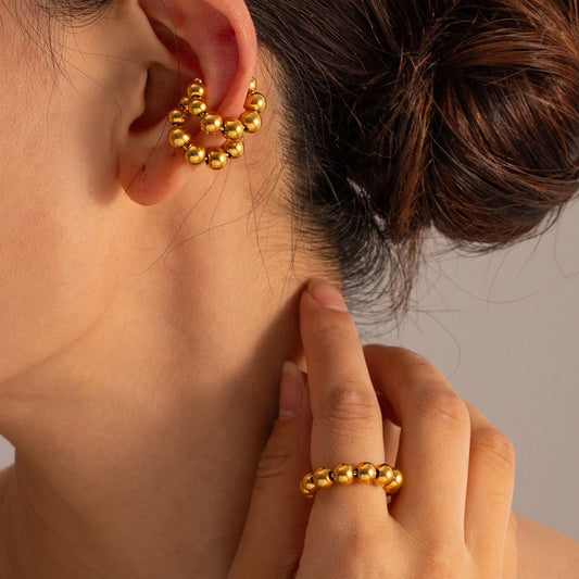 EARTHEN ADORN BEADED EAR CUFF