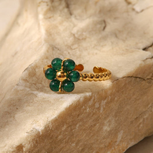 EMERALD BLOSSOM FLOWER RING