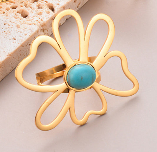 TURQUOISE FLOWER RING