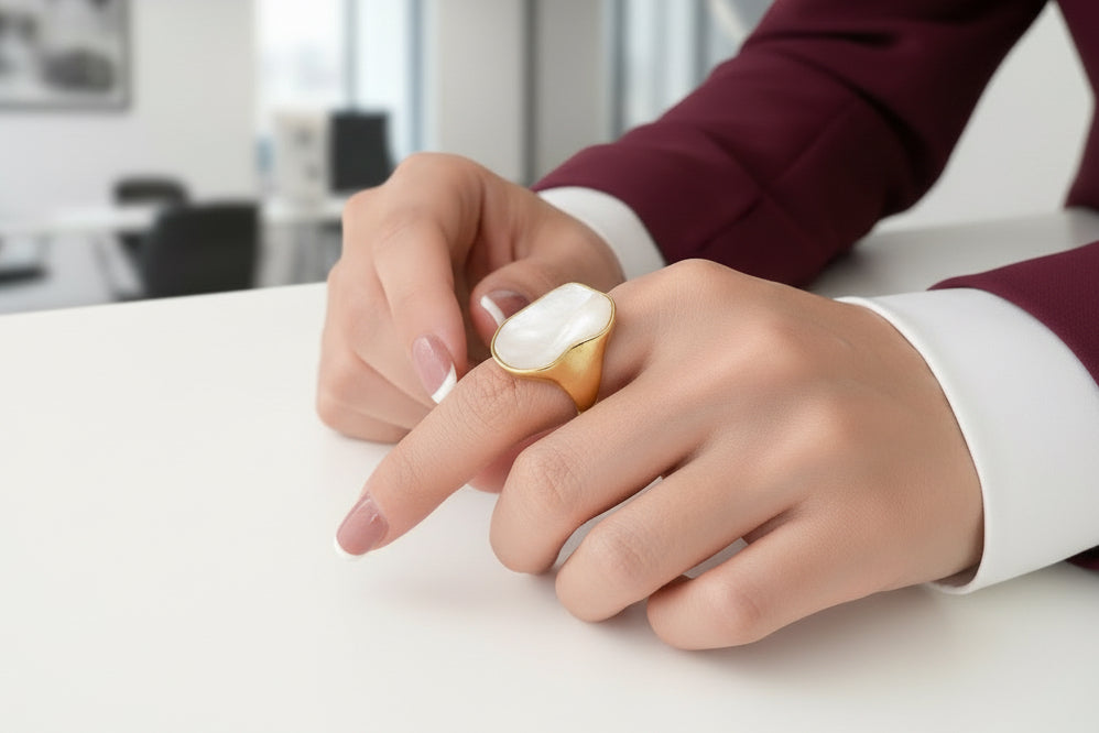 Luna Pearl Statement Ring