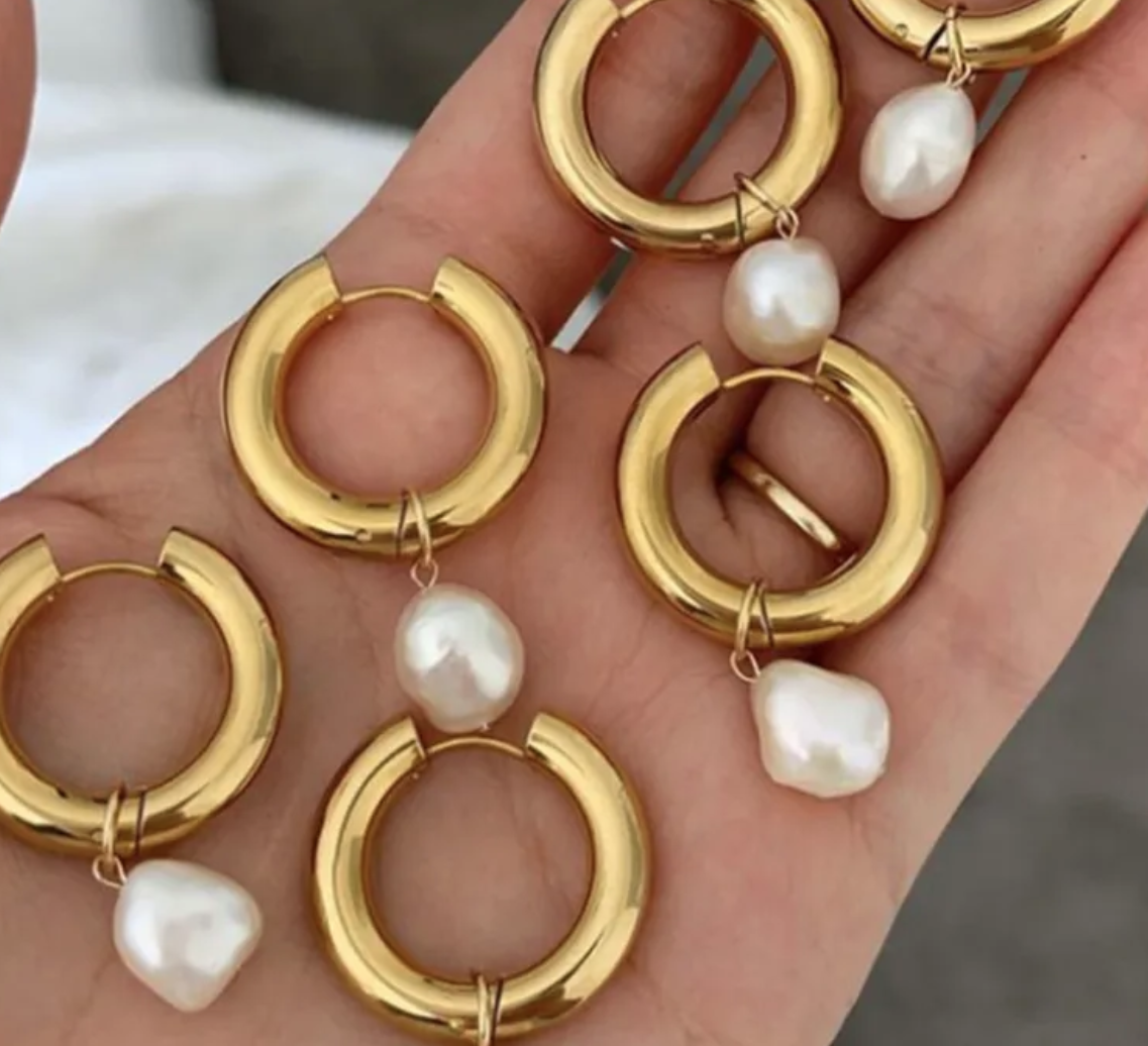 CLASSIC PEARL HOOPS