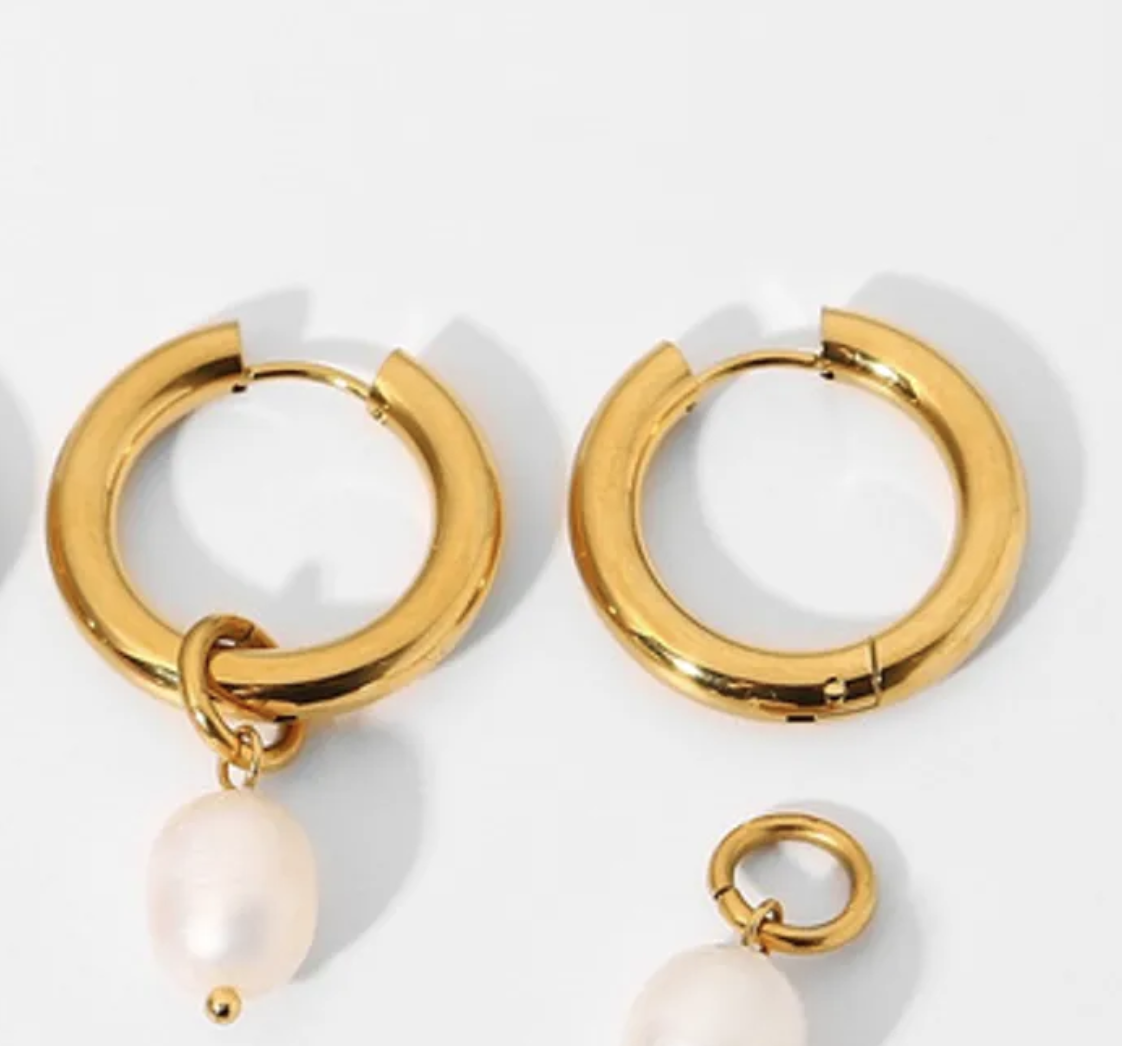 CLASSIC PEARL HOOPS