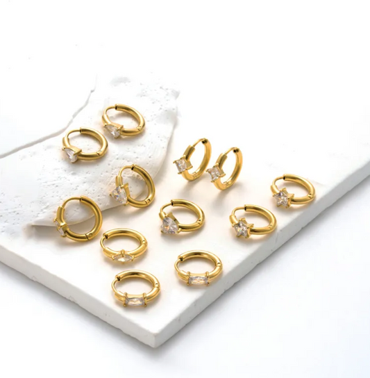 GEOMETRIC FIGURE HOOP EARRINGS