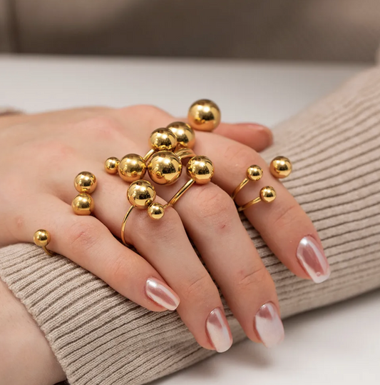 STYLISH BALL ADJUSTABLE RING