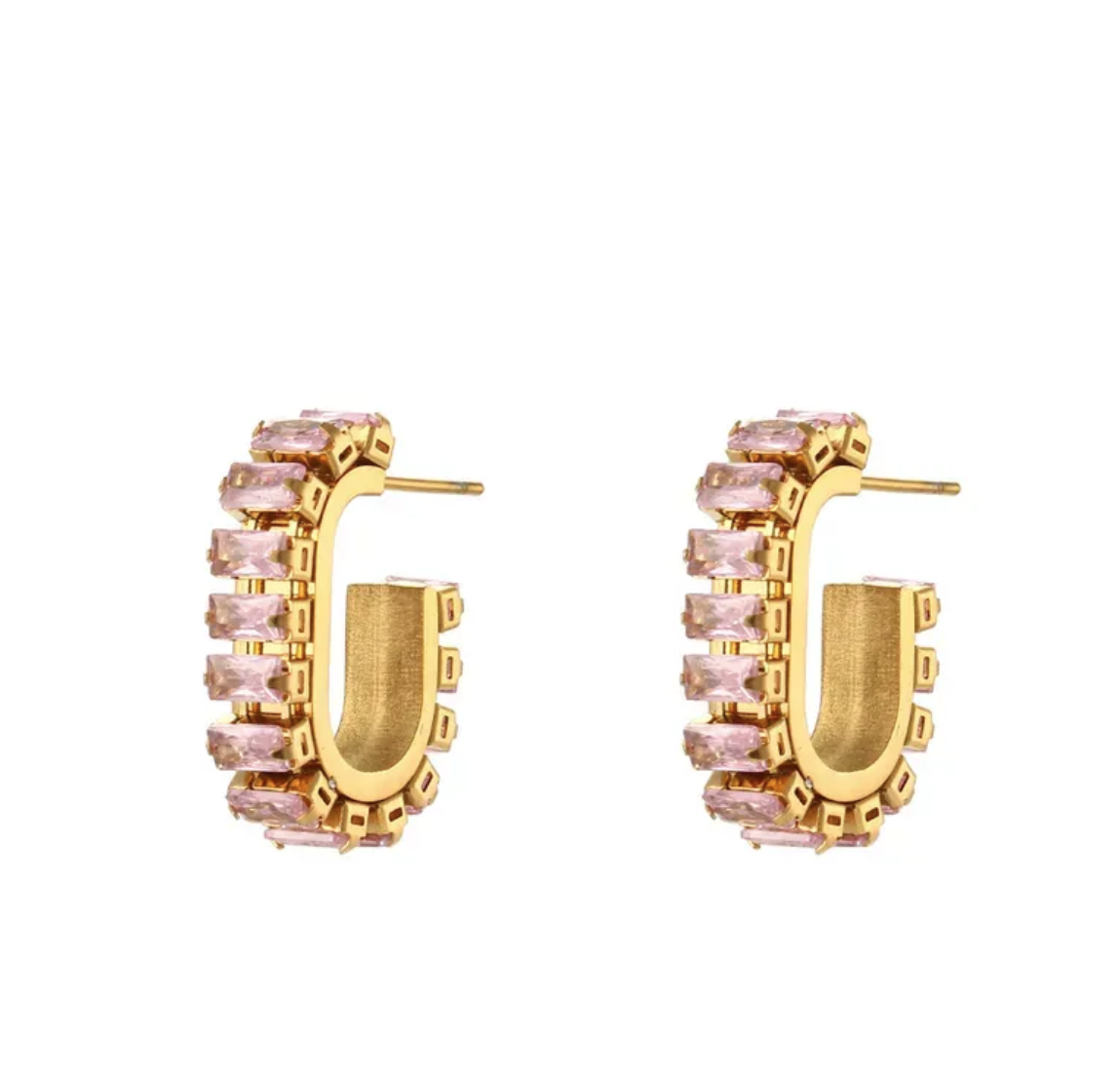 SQUOVAL SEMI C HOOP EARRINGS