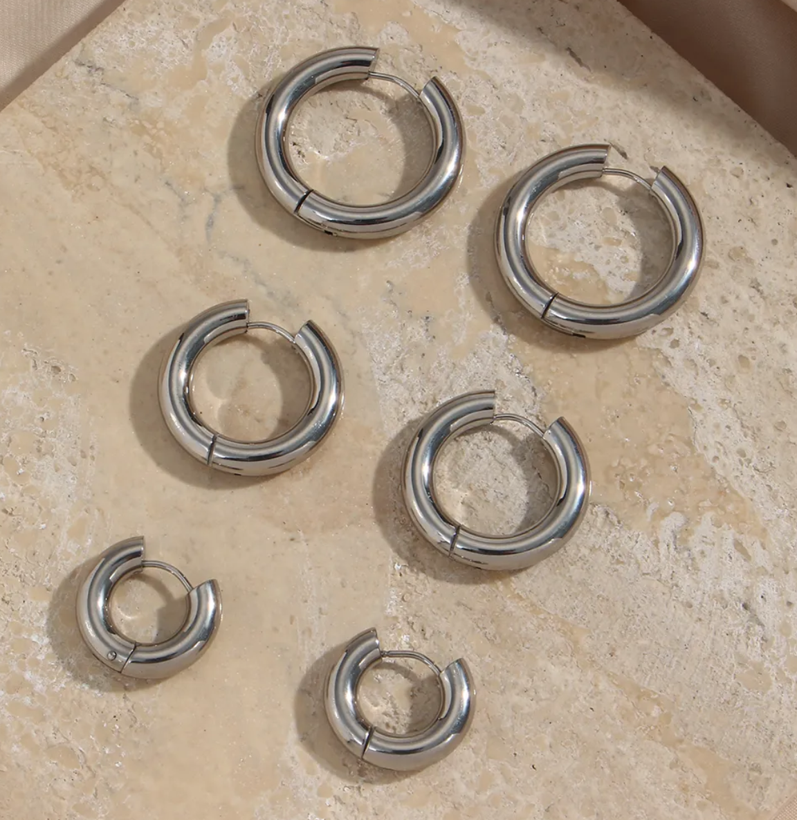 SILVER RADIANCE HOOPS